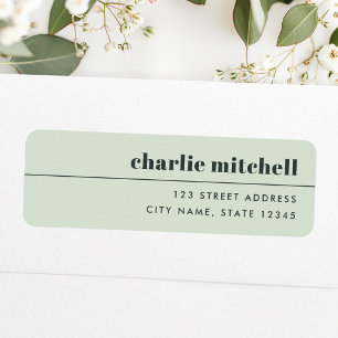 Modern minimal light sage green return address