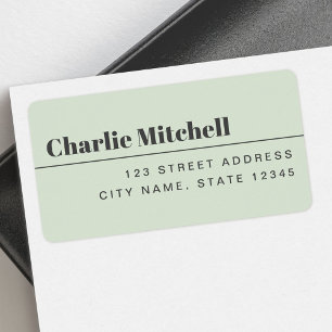 Modern minimal light sage green return address label
