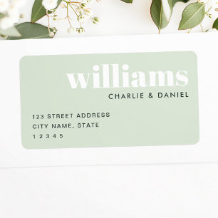 Modern minimal light sage green return address label