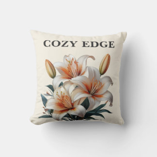 Modern Minimal Lily Botanical Decorative  Cushion