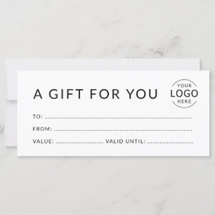 Modern Minimal Logo Gift Certificate