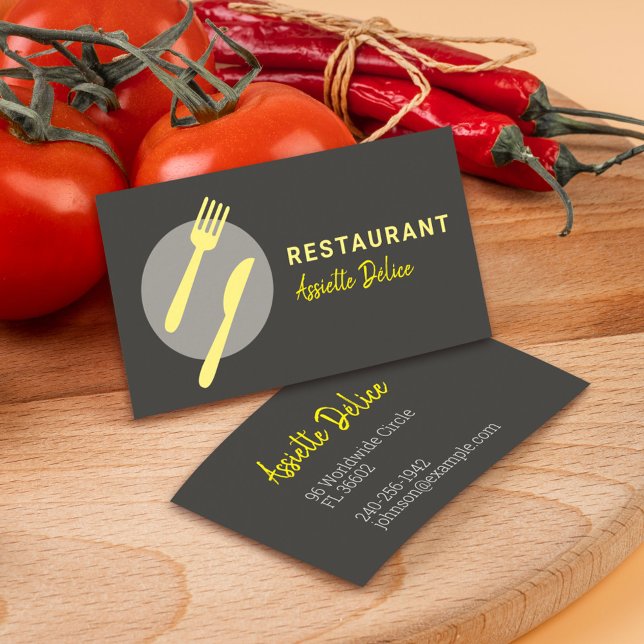 Modern Minimal Logo Kitchen Business & Restaurant Business Card (Creator Uploaded)