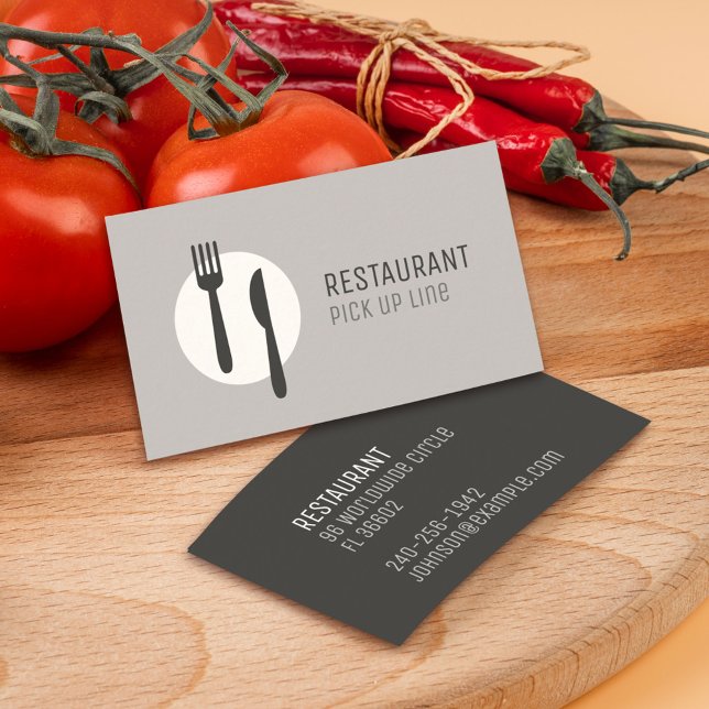 Modern Minimal Logo Kitchen Business & Restaurant  Business Card (Creator Uploaded)