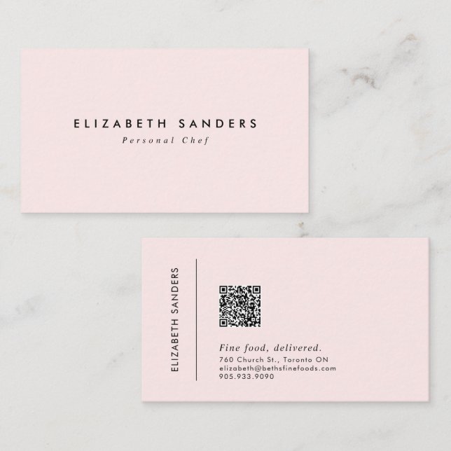 Modern Minimal Luxury Boutique QR CODE Business Card (Front/Back)
