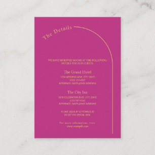 Modern Minimal Magenta with Arch Wedding Enclosure Card
