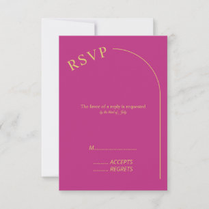 Modern Minimal Magenta with Arch Wedding      RSVP Card