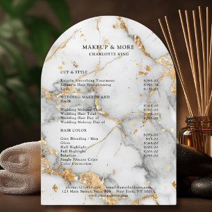 Modern, Minimal, Marble, Salon Price List  Invitation