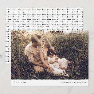 Modern Minimal Marker LOVE Black Holiday Card