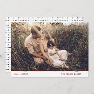 Modern Minimal Marker MERRY Red Holiday Card