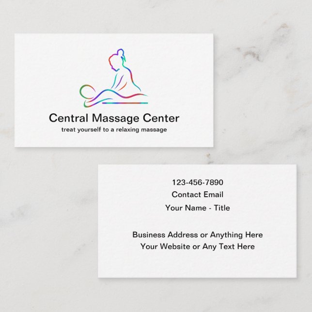Modern Minimal Massage Business Cards (Front/Back)
