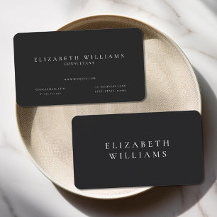 Modern Minimal Matte Black Professional Business Card