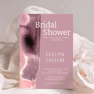 Modern Minimal Mauve Dusty Rose Bridal Shower  Invitation