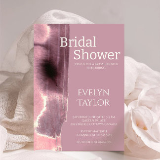 Modern Minimal Mauve Dusty Rose Bridal Shower Invitation