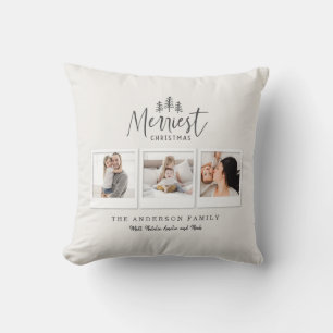 modern minimal merriest christmas cushion