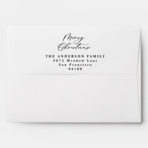 modern minimal merry christmas tree envelope