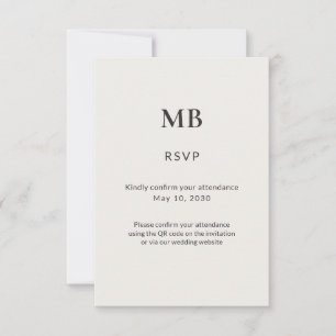 Modern Minimal Micro Wedding RSVP Card