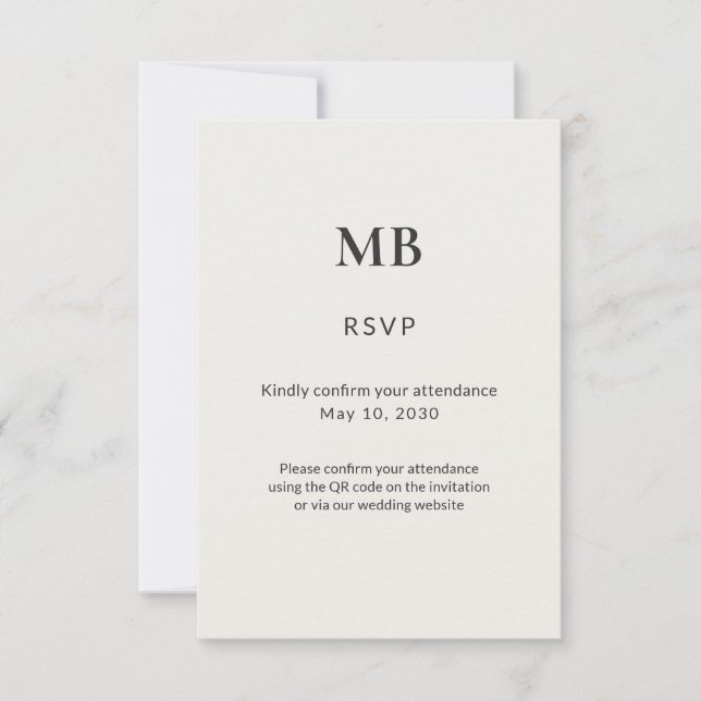 Modern Minimal Micro Wedding RSVP Card (Front)