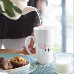 Modern Minimal Millionaire CEO | Pink And Black  Latte Mug<br><div class="desc">Introducing the "Modern Minimal Millionaire CEO | Pink and Black" Collection! Elevate your style and make a powerful statement with our exclusive product featuring the captivating design of the text "Millionaire CEO" in a sleek combination of pink and black.</div>
