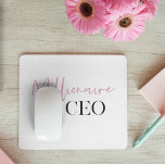 Modern Minimal Millionaire CEO | Pink And Black  Mouse Mat<br><div class="desc">Modern Minimal Millionaire CEO | Pink And Black</div>