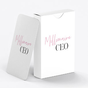 Modern Minimal Millionaire CEO   Pink And Black  Playing Cards