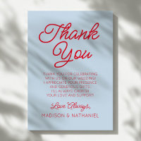 Modern Minimal Minimalist Blue and Red Wedding