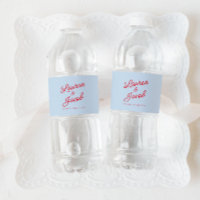 Modern Minimal Minimalist Blue and Red Wedding