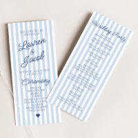 Modern Minimal Minimalist Blue Stripes Wedding