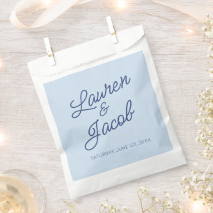 Modern Minimal Minimalist Blue Wedding Favour Bags