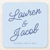Modern Minimal Minimalist Blue Wedding