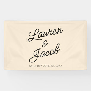 Modern Minimal Minimalist Champagne Wedding Banner