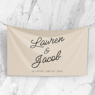 Modern Minimal Minimalist Champagne Wedding Banner