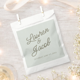 Modern Minimal Minimalist Green Wedding Favour Bags
