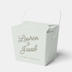 Modern Minimal Minimalist Green Wedding Favour Box