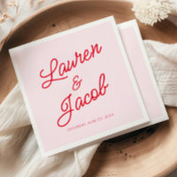 Modern Minimal Minimalist Pink and Red Wedding