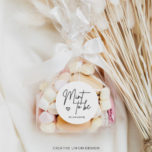 Modern Minimal Mint To Be Wedding Favour Classic Round Sticker