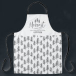 Modern minimal monochrome Christmas family baking Apron<br><div class="desc">Modern minimal monochrome  black and white Christmas family baking</div>