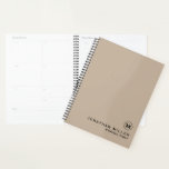 Modern Minimal Monogram Appointment Book Planner<br><div class="desc">Modern Minimal Monogram Medallion Name Title Custom Text Black Classic Block Typography Solid Beige Background Appointment Book Planner</div>