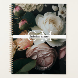 Modern minimal monogram flowers planner