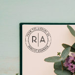 Modern Minimal Monogram From the Library of Rubber Stamp<br><div class="desc">Enhance your personal library with our elegant and minimal "From the Library of" or "This Book Belongs To" rubber stamp. Featuring your monogram initials in a modern open type separated by a sleek vertical line, this custom stamp also includes your name and personalised text in a modern sans-serif font. Perfect...</div>