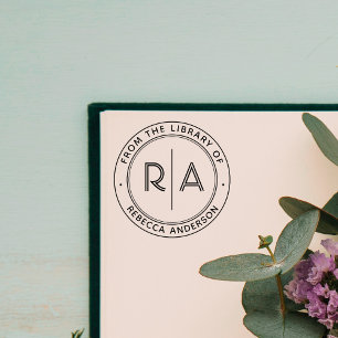 Modern Minimal Monogram From the Library of Rubber Stamp
