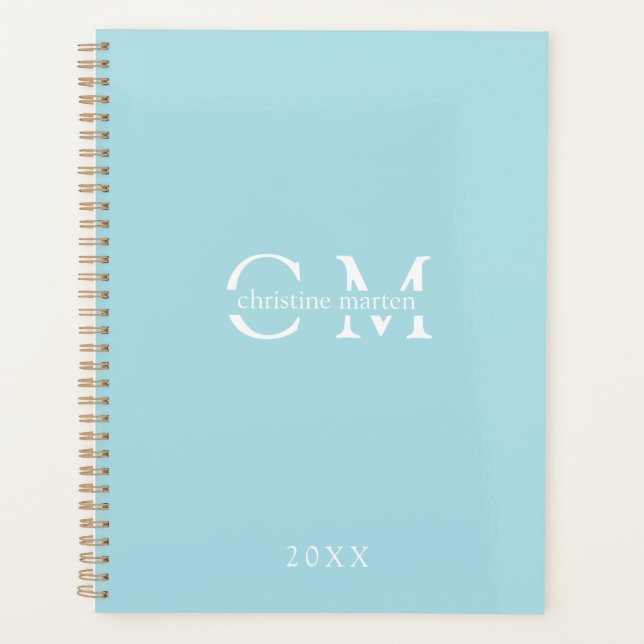 Modern minimal monogram initials Planner (Front)