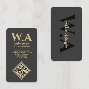 Modern Minimal Monogram   Professional Marketing Business Card
