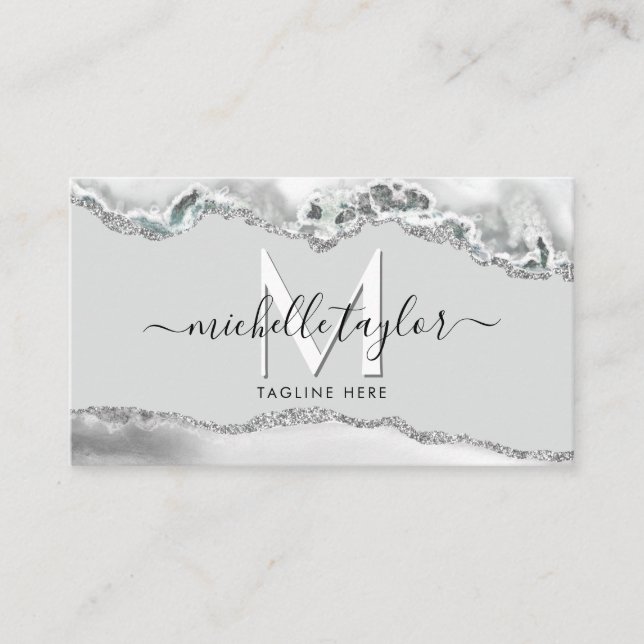 Modern Minimal Monogram Simple QR CODE Business Ca Card (Front)