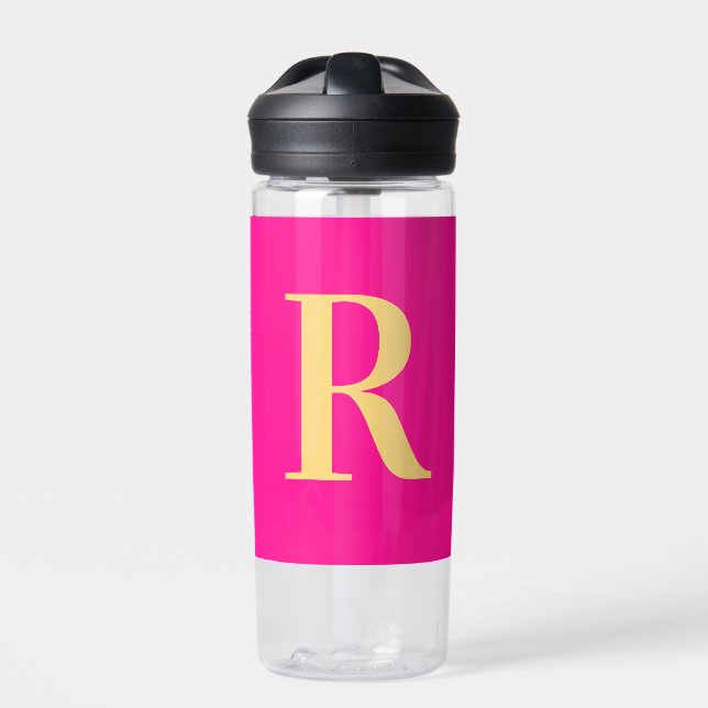 Modern Minimal Monogram Water Bottle (Front)