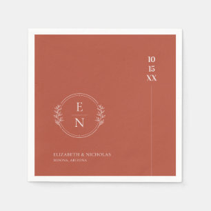 Modern Minimal Monogram Wedding Napkins