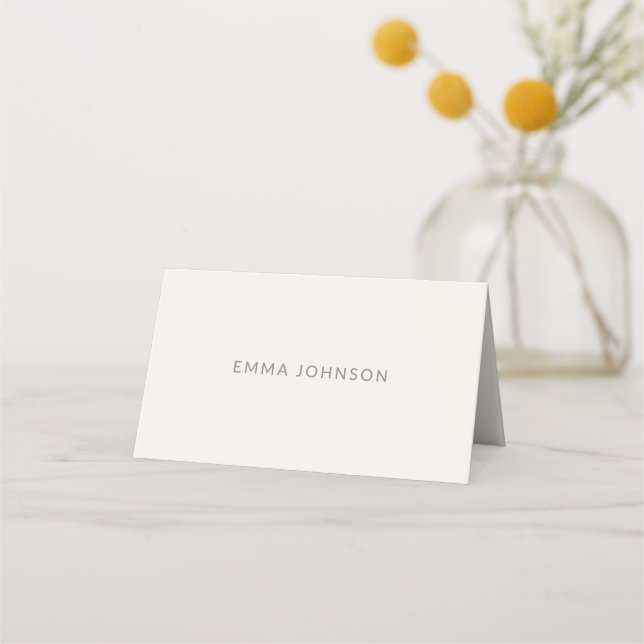 Modern Minimal Monogram Wedding Place Card (Front)