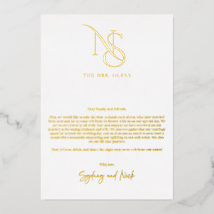 Modern Minimal Monogram Wedding Table Thank You