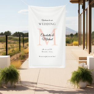 Modern Minimal Monogram Wedding Welcome  Banner