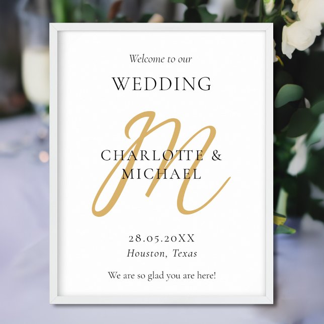 Modern Minimal Monogram Wedding Welcome Poster (Creator Uploaded)