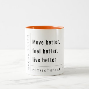 Modern Minimal Motivational Physiotherapist Gift Two-Tone Coffee Mug